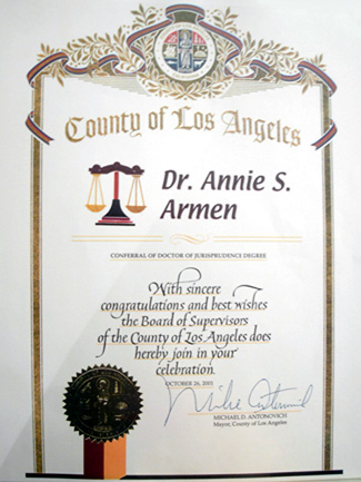 Why Annie Arme is The Communications Artist | County of Los Angeles, Michael Antonovich Recognizes Annie Armen | CommunicationsArtist.com